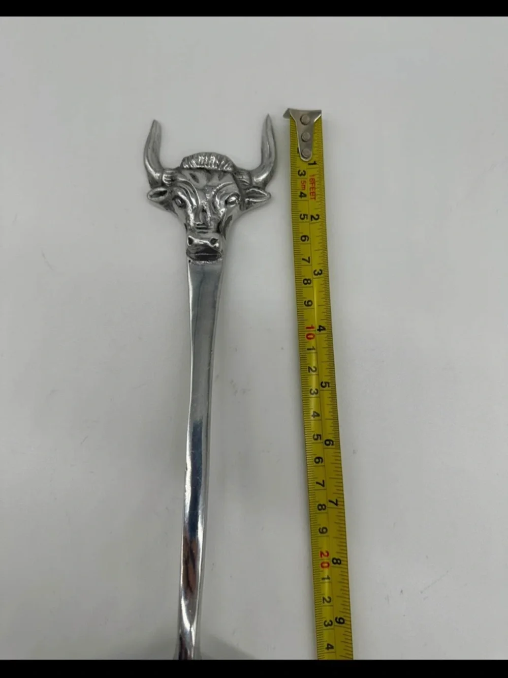 Western Longhorn Steer Salad Servers Silver Tone Ranch Kitchen Set
